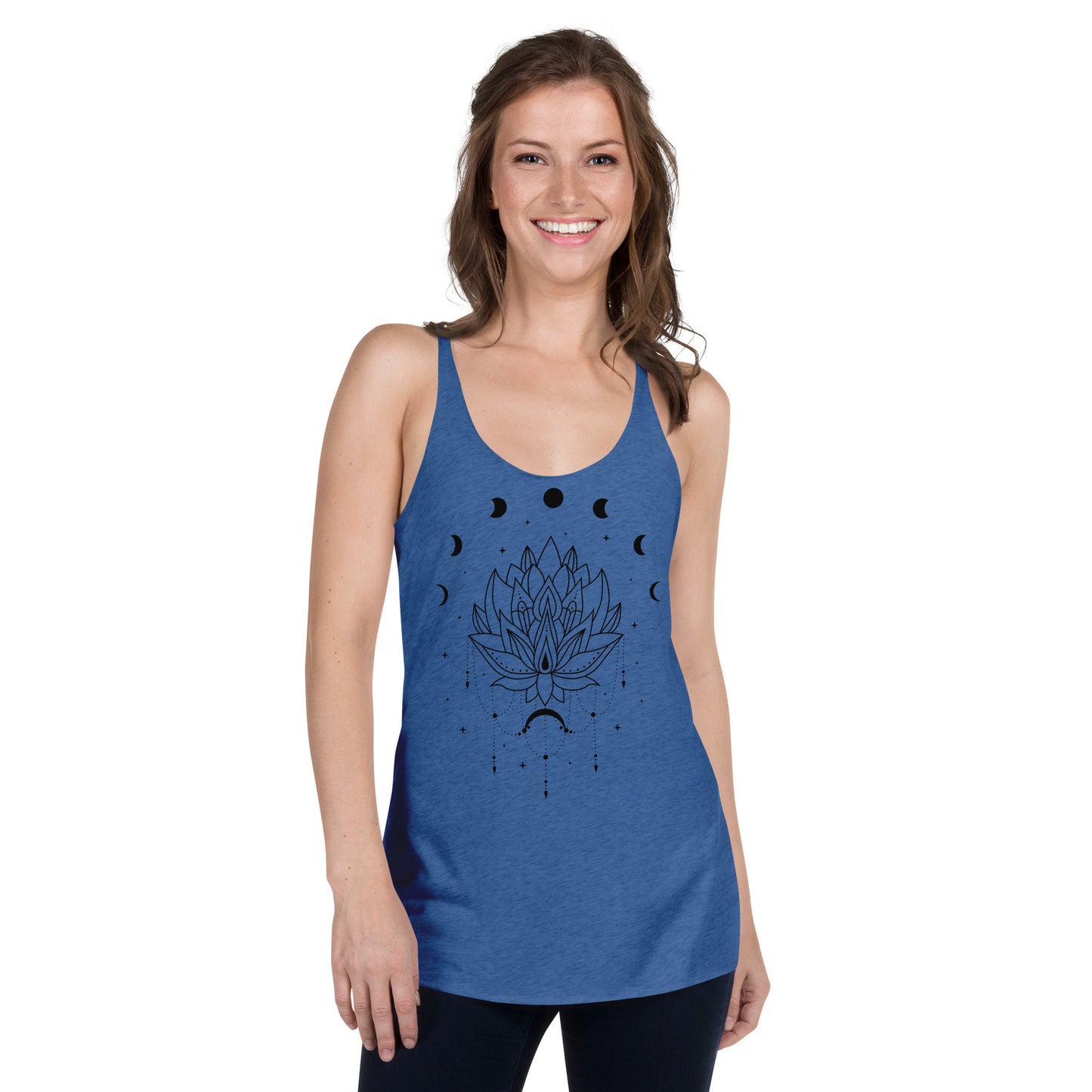 Lotus Flower Moon Phase Women's Racerback Tank