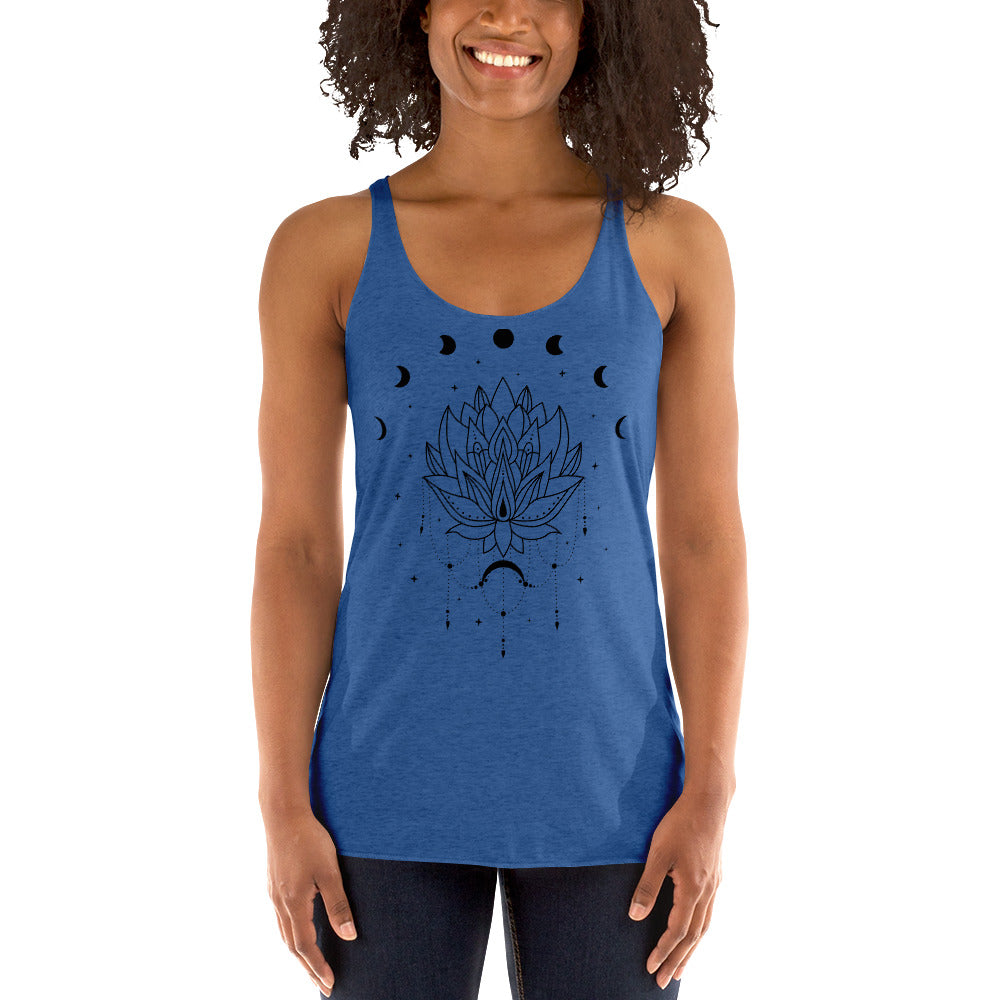 Lotus Flower Moon Phase Women's Racerback Tank