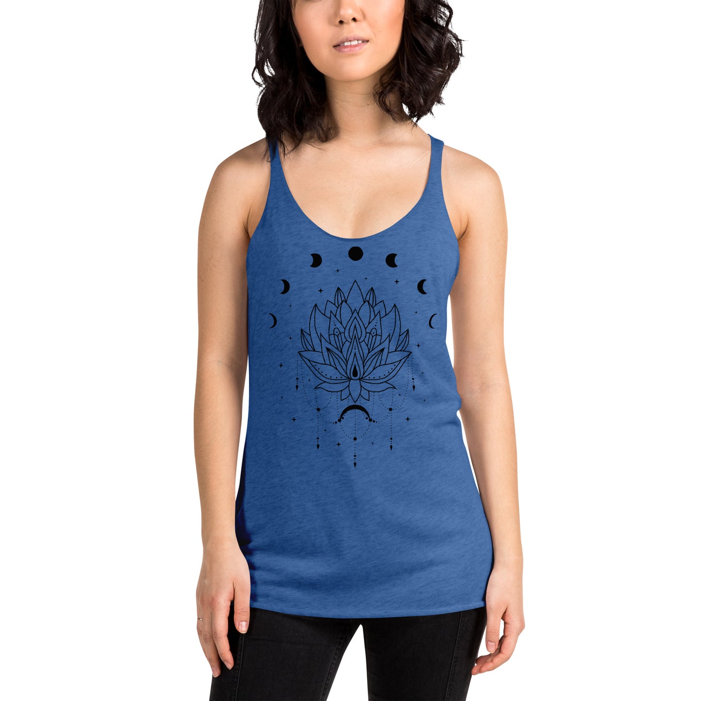 Lotus Flower Moon Phase Women's Racerback Tank