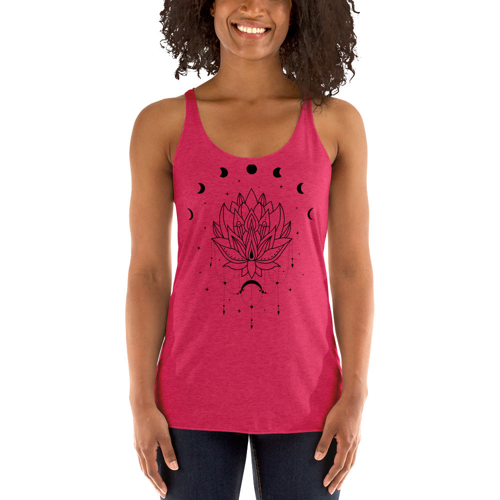 Lotus Flower Moon Phase Women's Racerback Tank