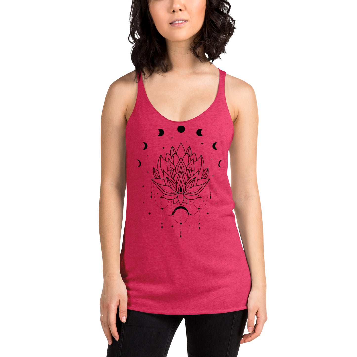 Lotus Flower Moon Phase Women's Racerback Tank