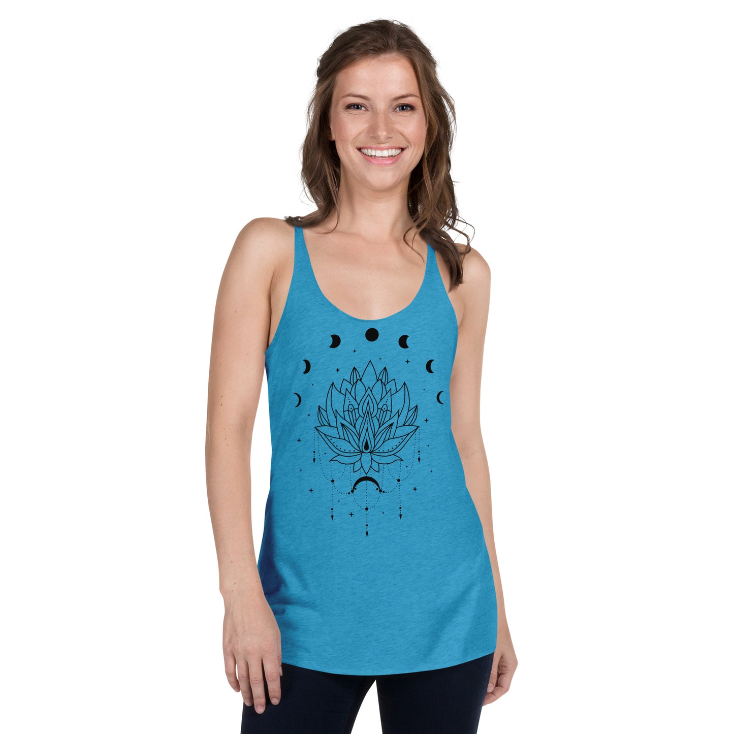 Lotus Flower Moon Phase Women's Racerback Tank