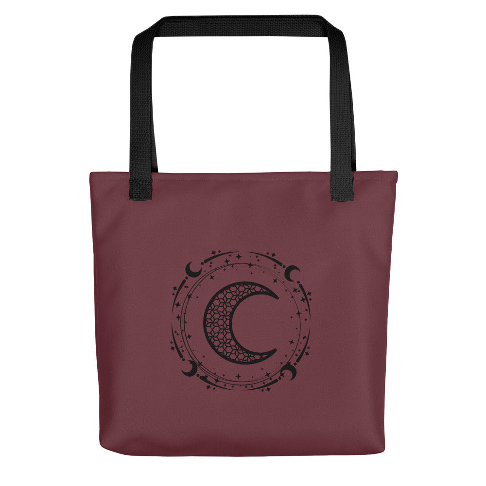 Moon Star Circle Purple Peace Tote Bag