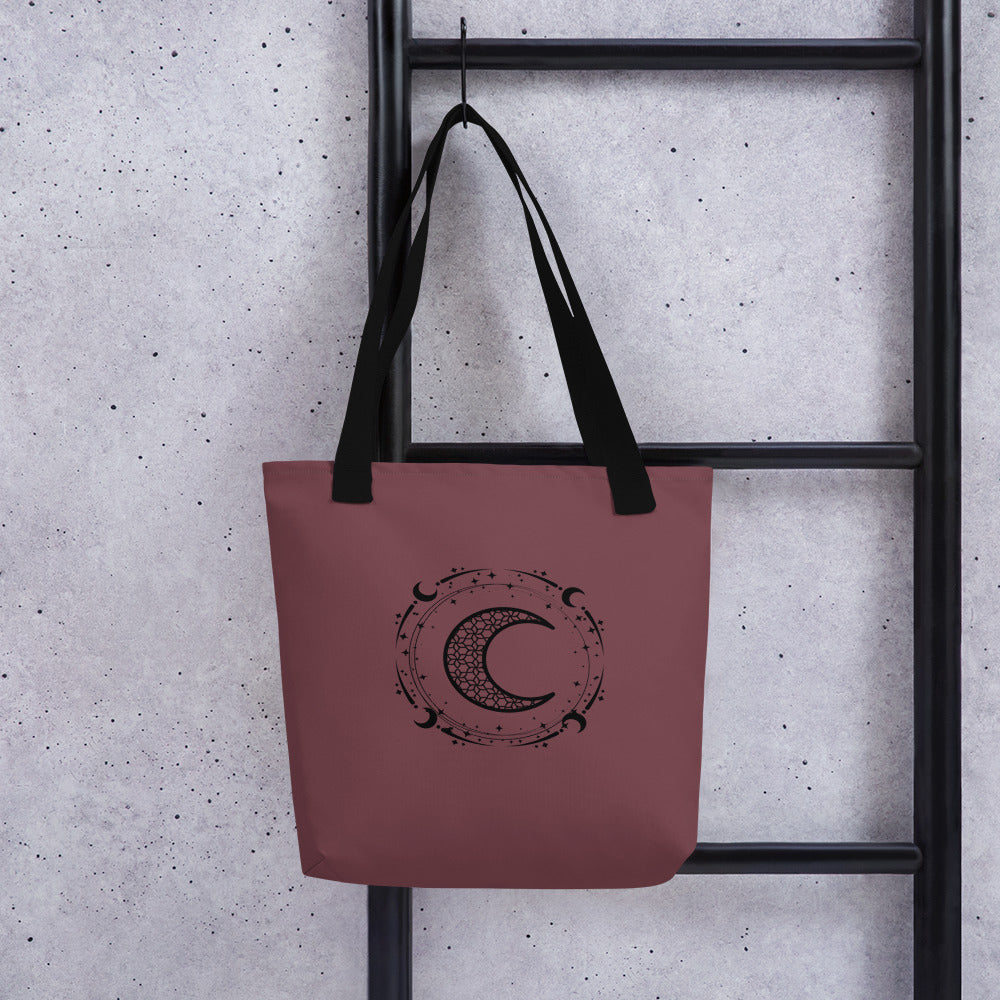 Moon Star Circle Purple Peace Tote Bag