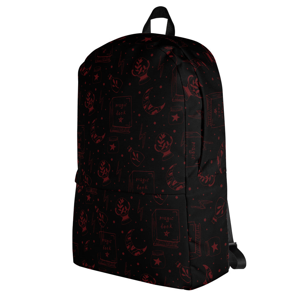 Magic Book Black Galaxy Red Backpack