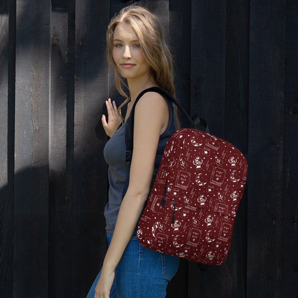 Magic Book Galaxy Red Backpack