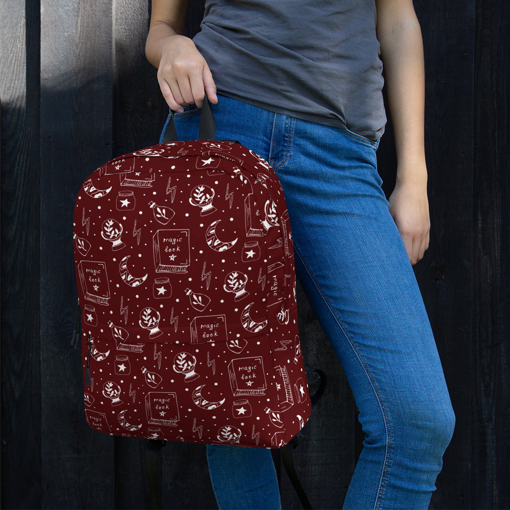 Magic Book Galaxy Red Backpack