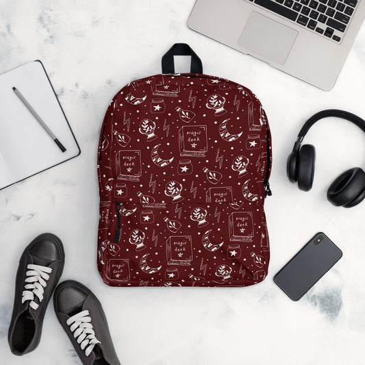 Magic Book Galaxy Red Backpack