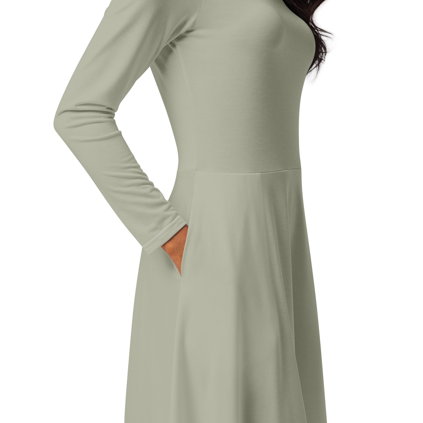 Misty Grey-long-sleeve-midi-dress-product-details-3