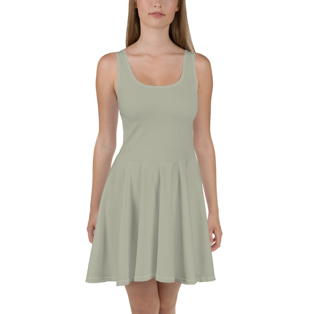 Misty Grey Skater Dress -front