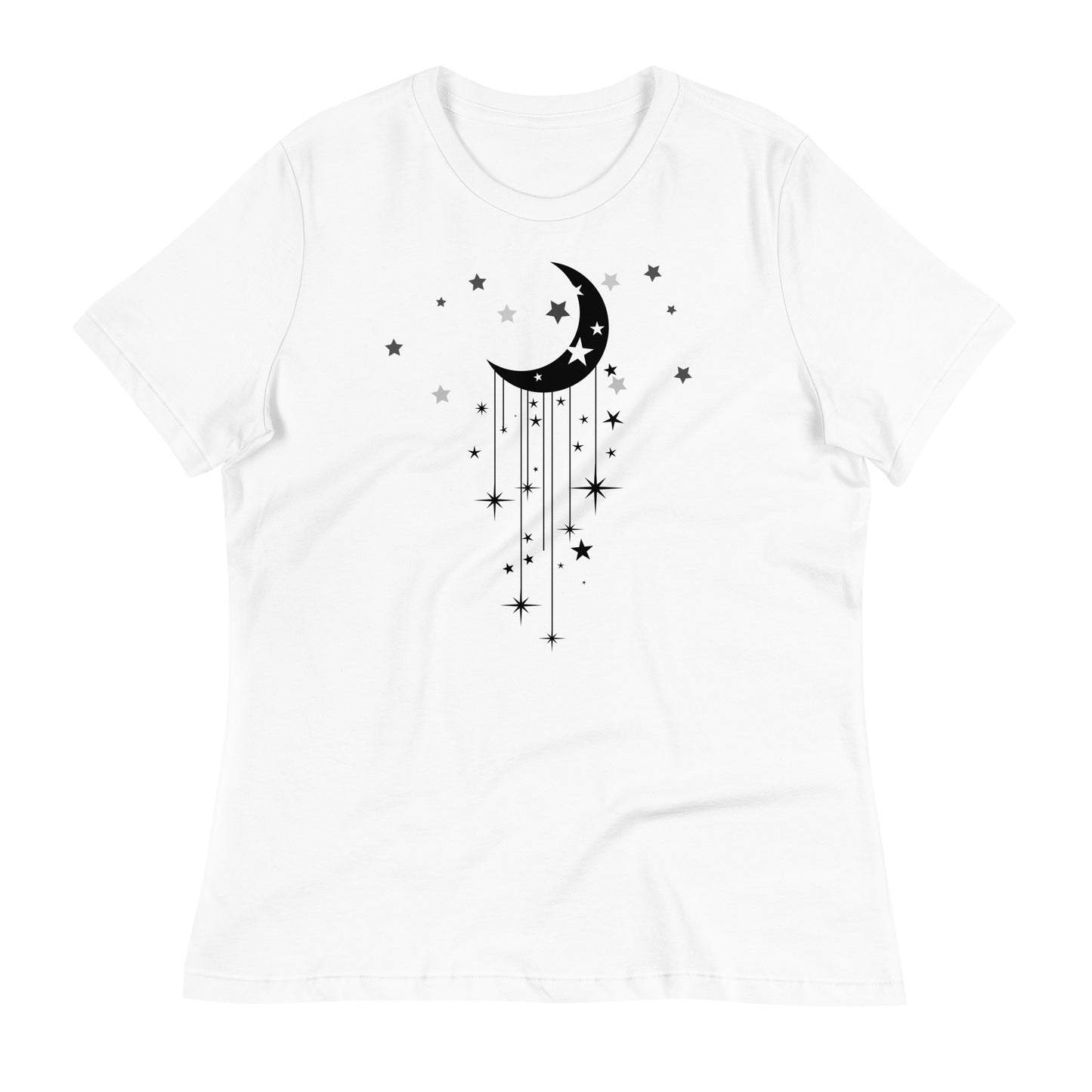 Moon Charm womens-relaxed-t-shirt-white-front-flat
