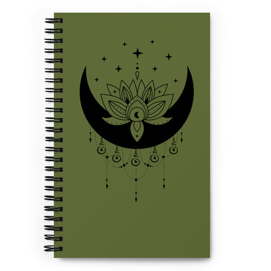 Moon Lotus Star spiral-notebook-white-front