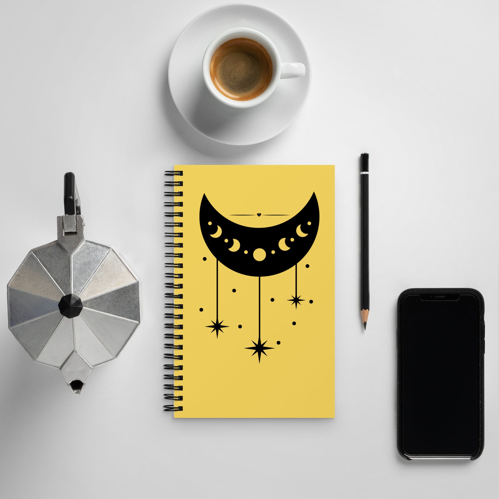 Moon Phase spiral-notebook-white-front-LS