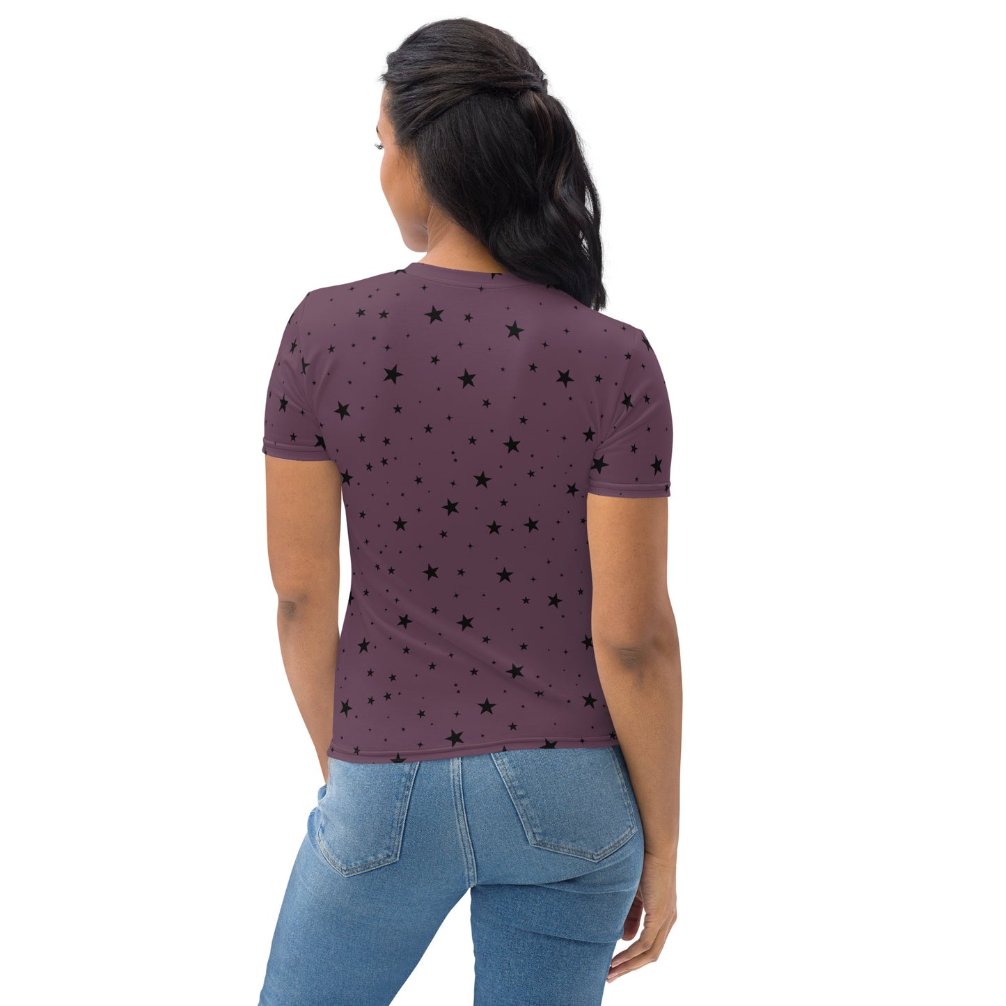 Floral Moon Star Purple Play Women's Crew Neck T-Shirt