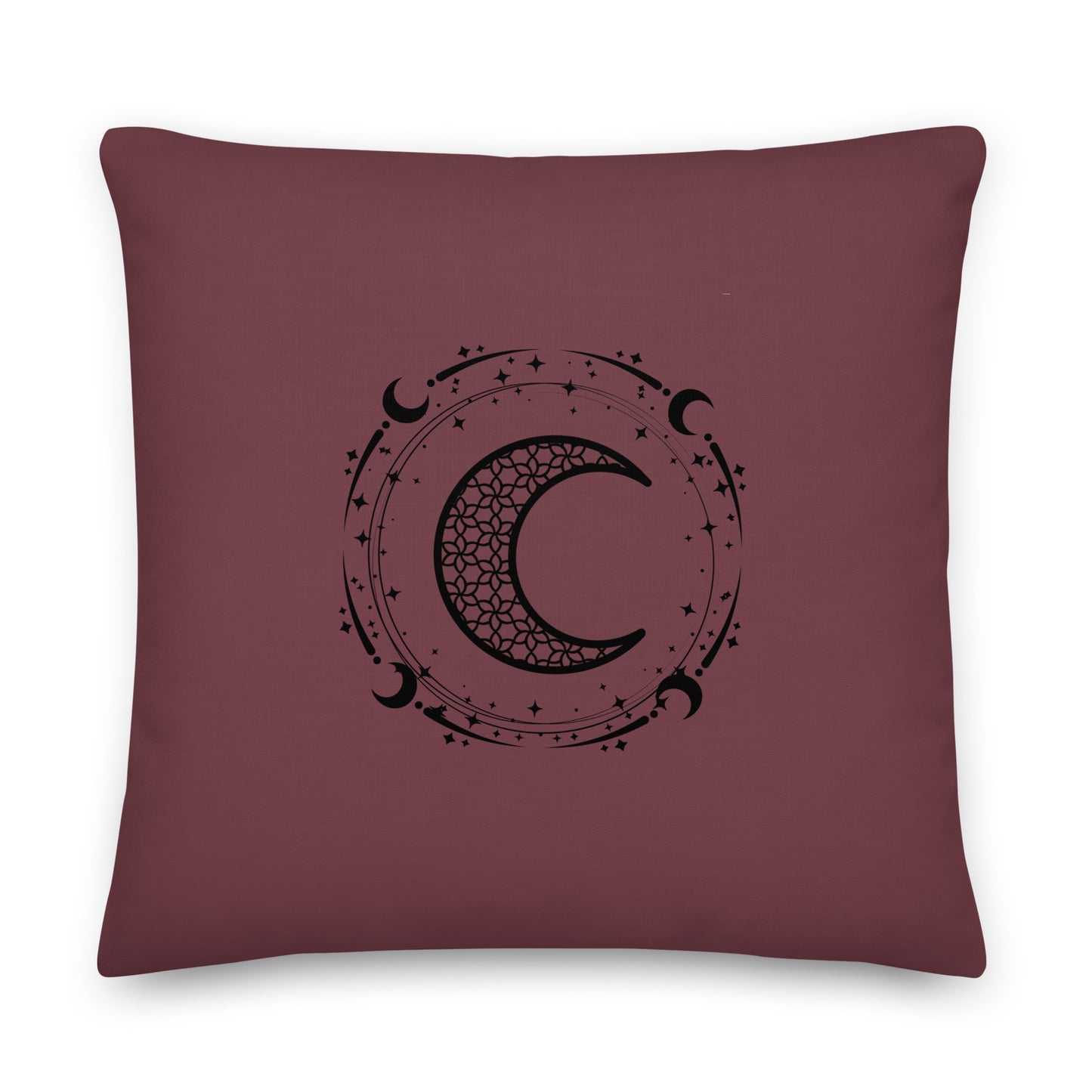 Moon Star Circle Purple Peace Premium Throw Pillow