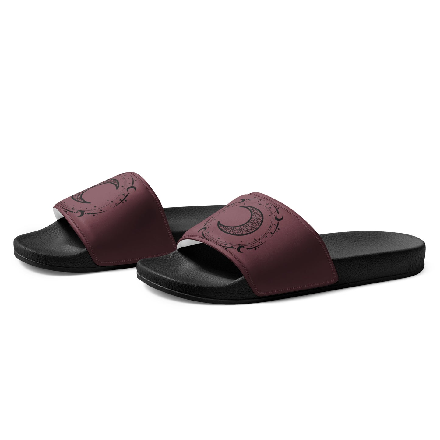 Moon Star womens-slides-sandals black-left-front