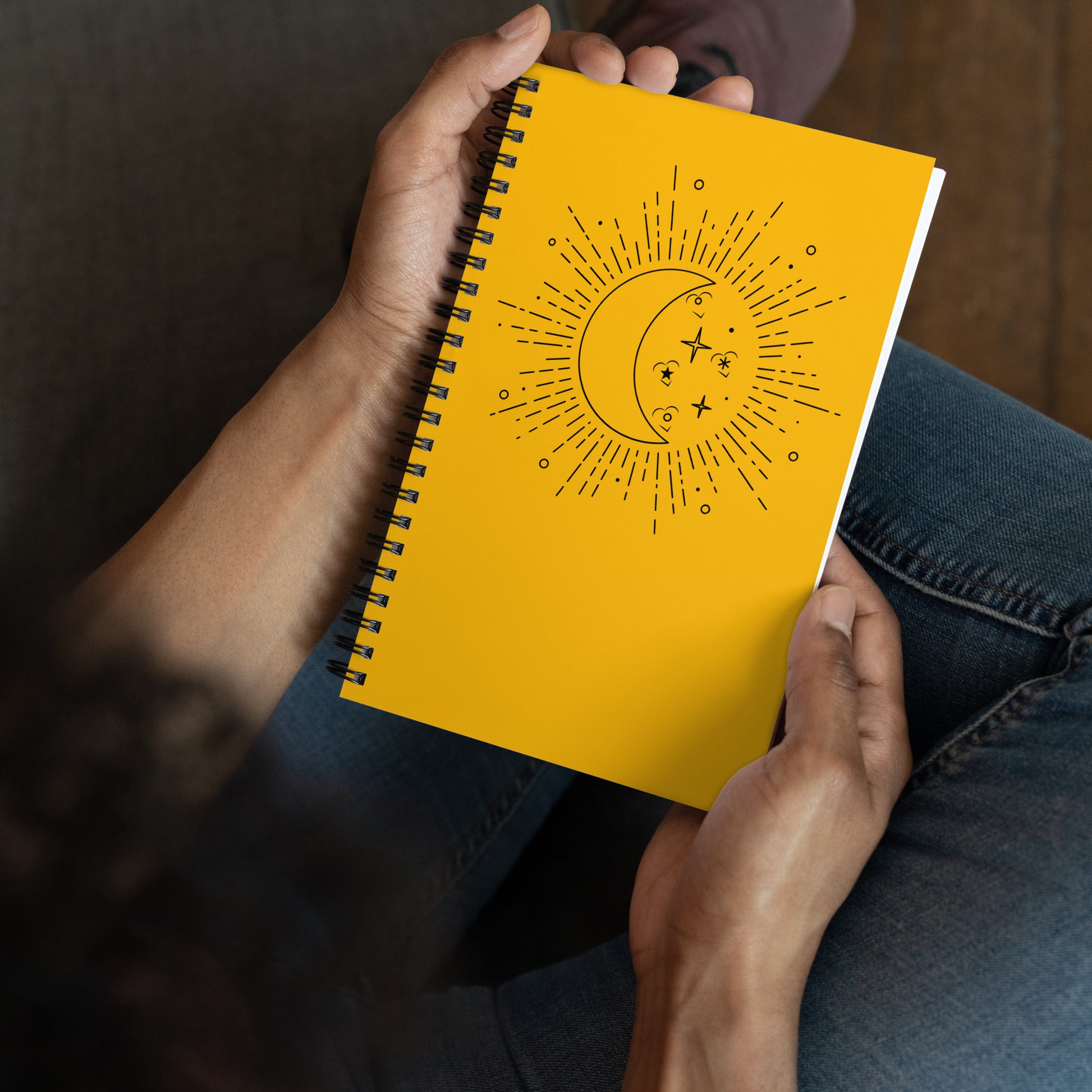 Moon Sun spiral-notebook-white-front-in hands