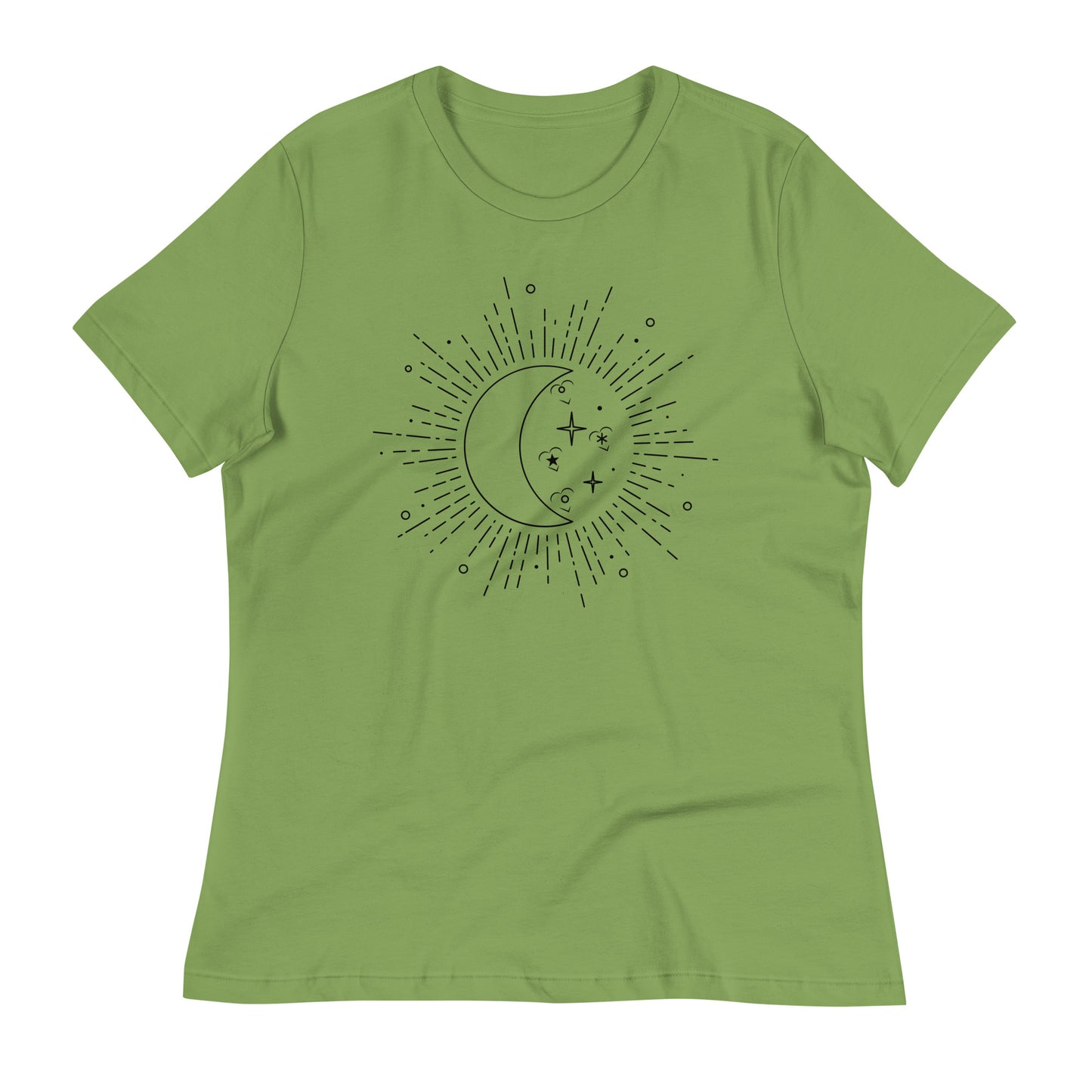 Moon Sun womens-relaxed-t-shirt-leaf-front-flat