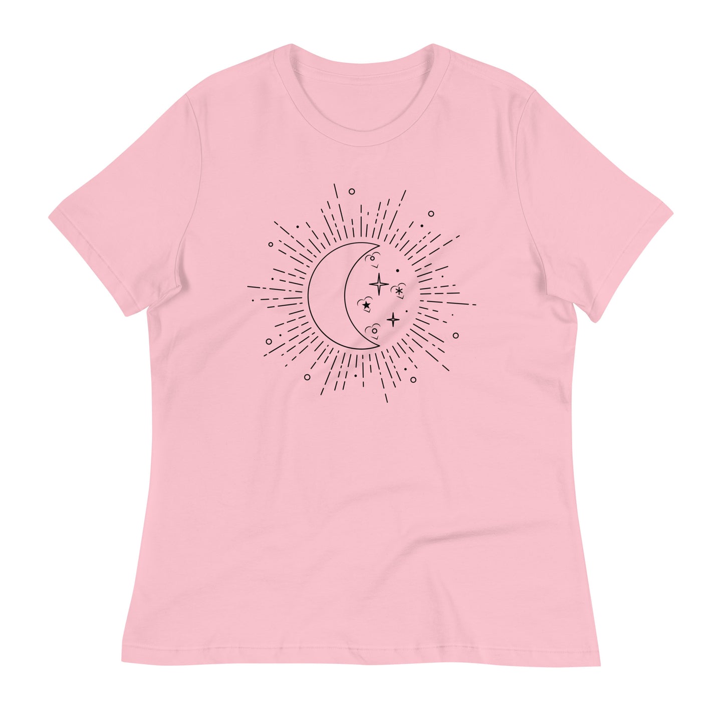 Moon Sun womens-relaxed-t-shirt-pink-front-flat