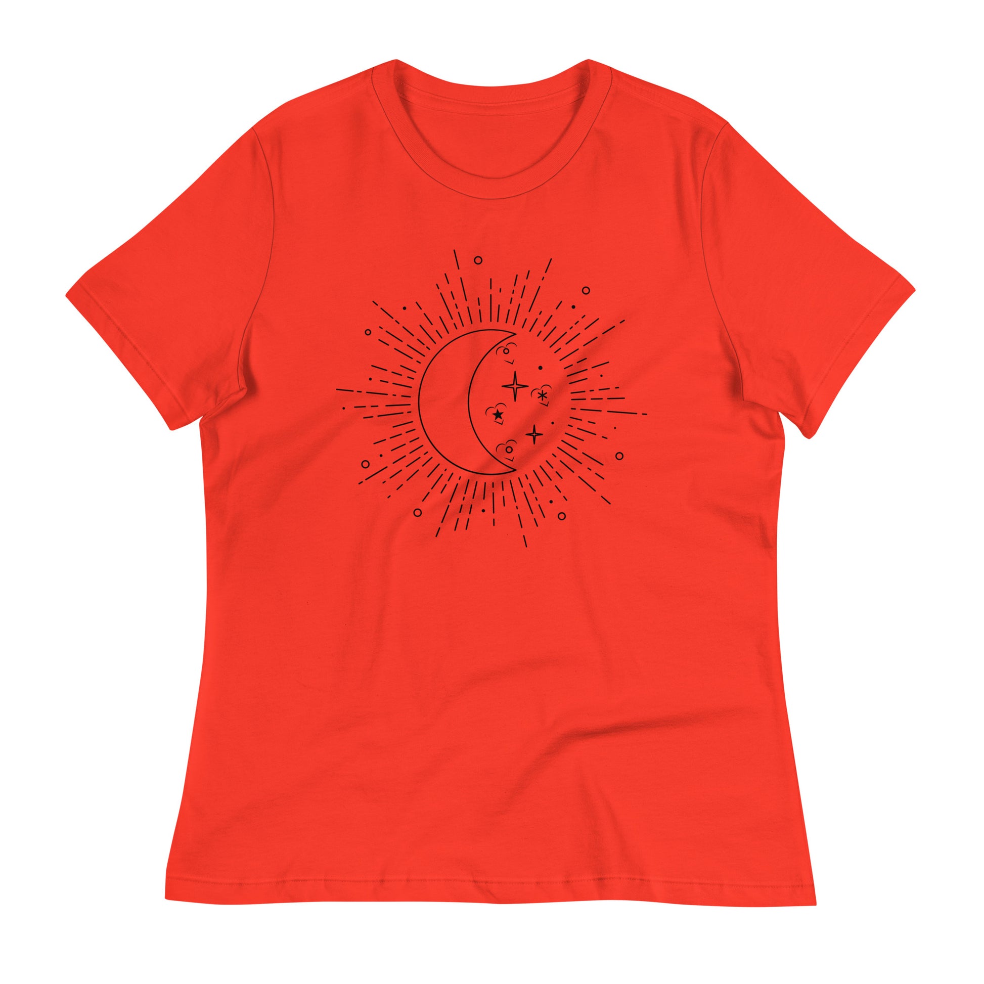 Moon Sun womens-relaxed-t-shirt-poppy-front-flat