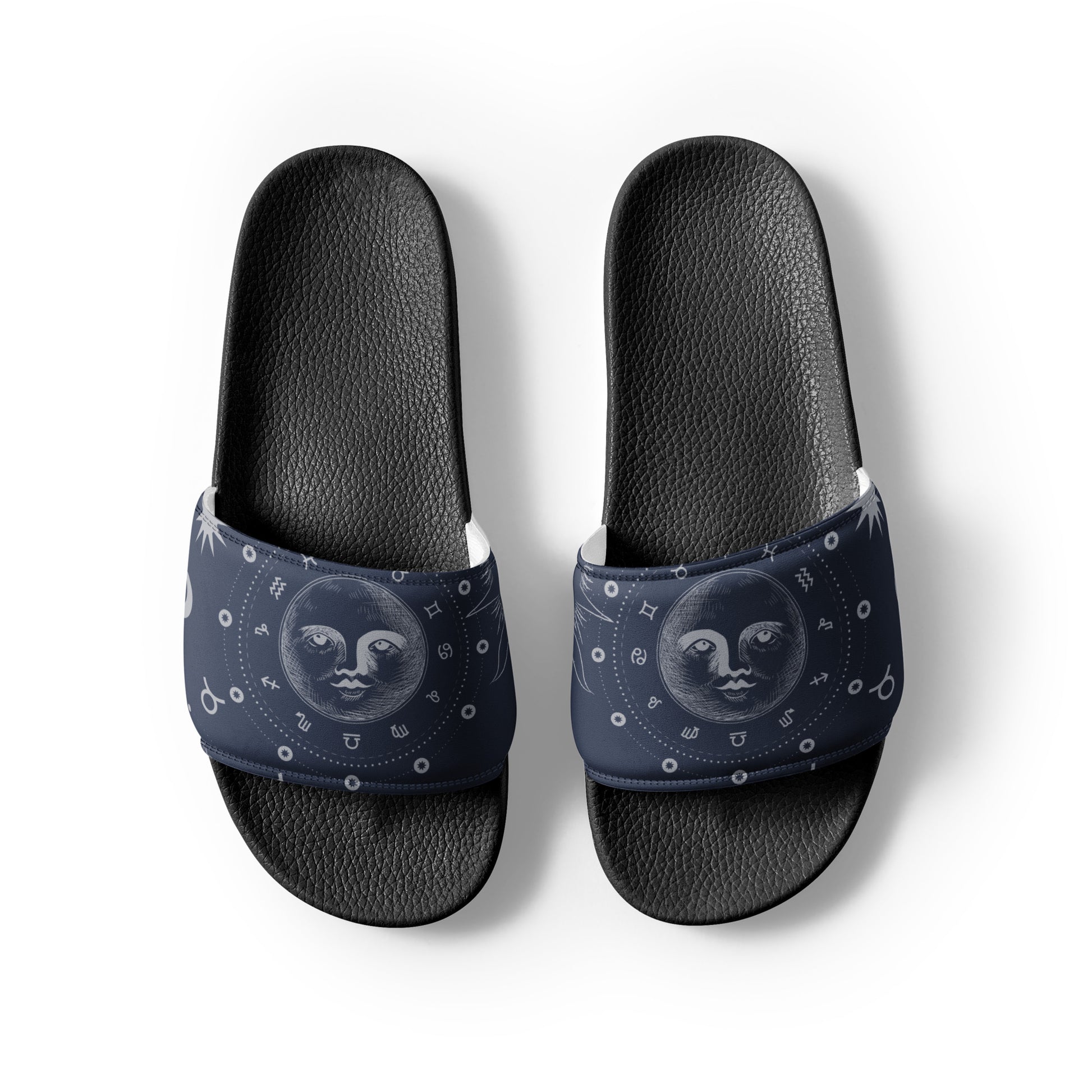 Moon Zodiac womens-slides-sandals black-front-2