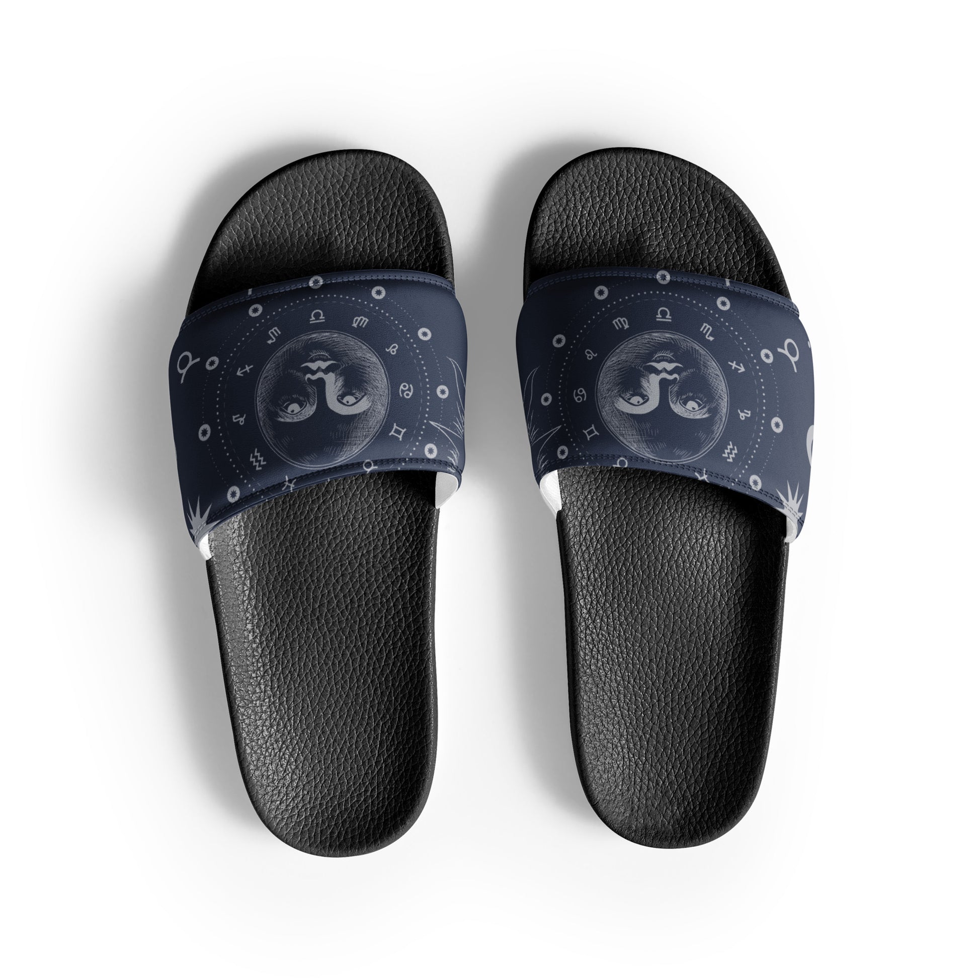 Moon Zodiac womens-slides-sandals black-front