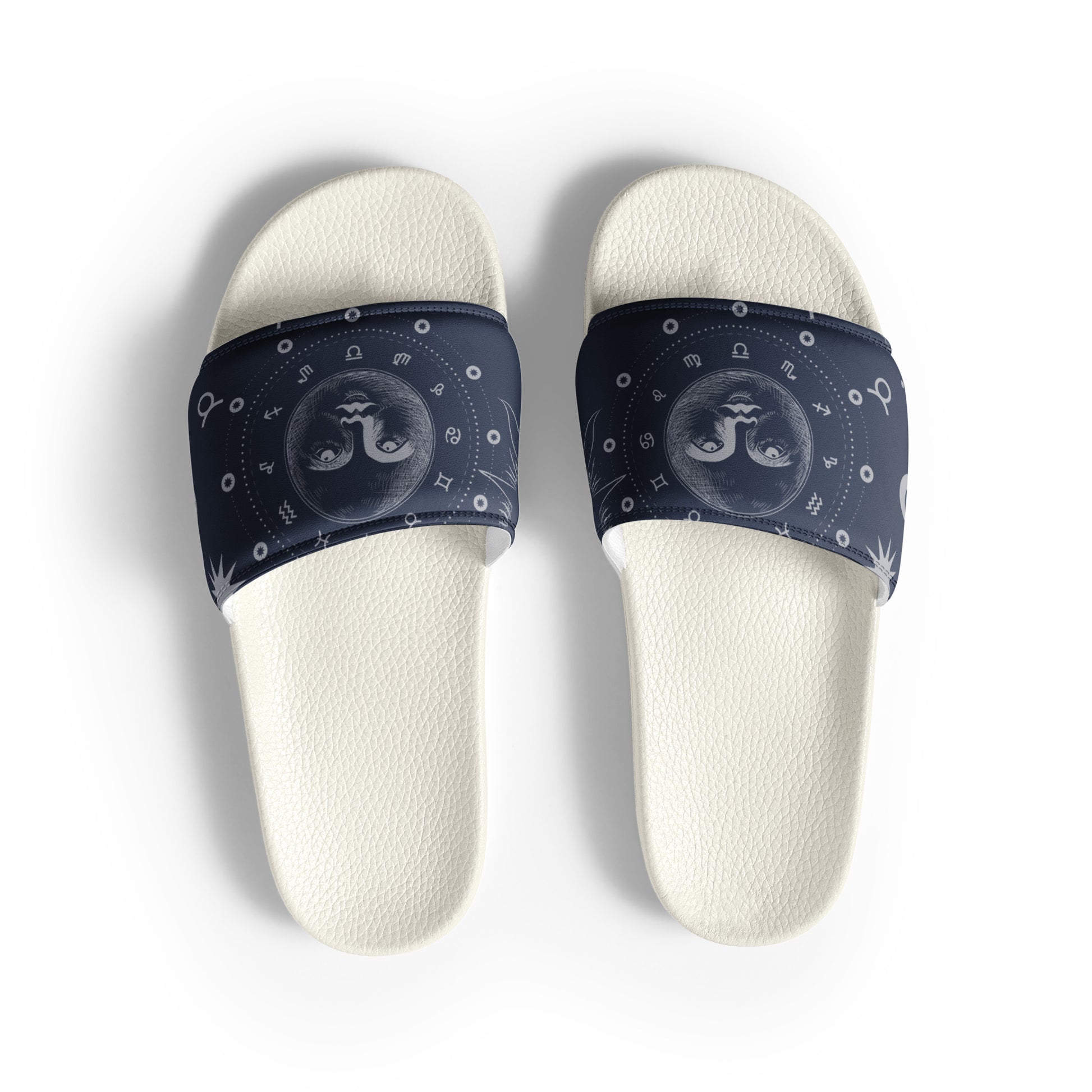 Moon Zodiac womens-slides-sandals white-front