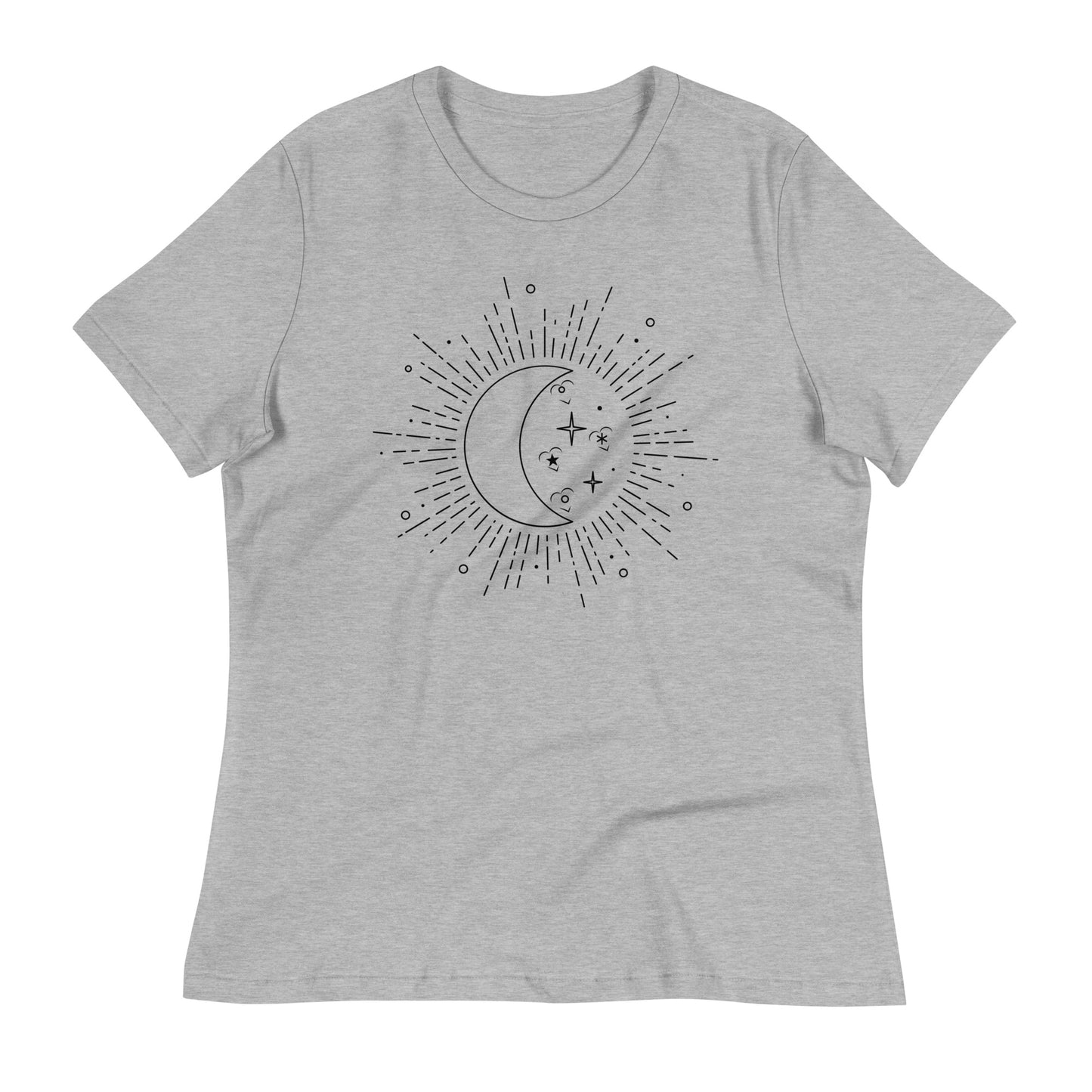 Moon sun womens-relaxed-t-shirt-athletic-heather-front-flat