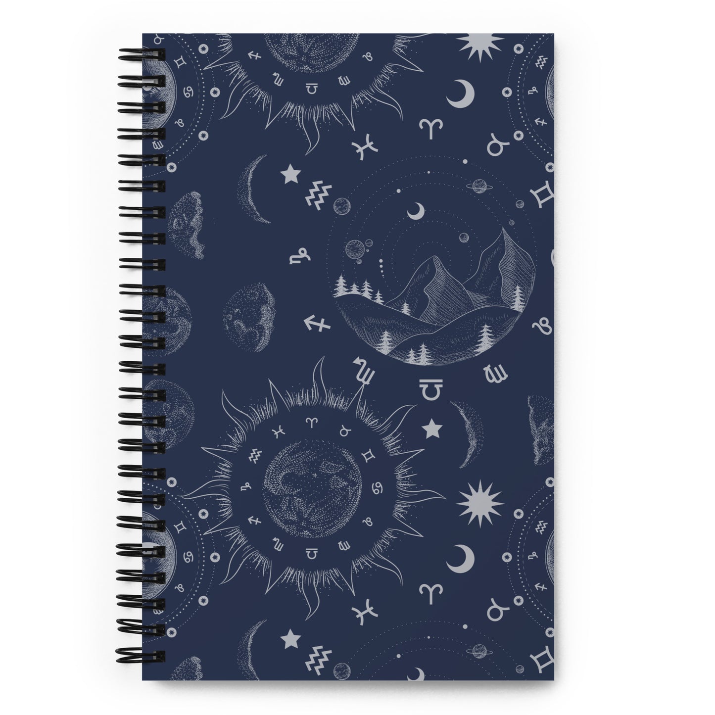 Navy Blue Moon Zodiac Soft Touch Notebook