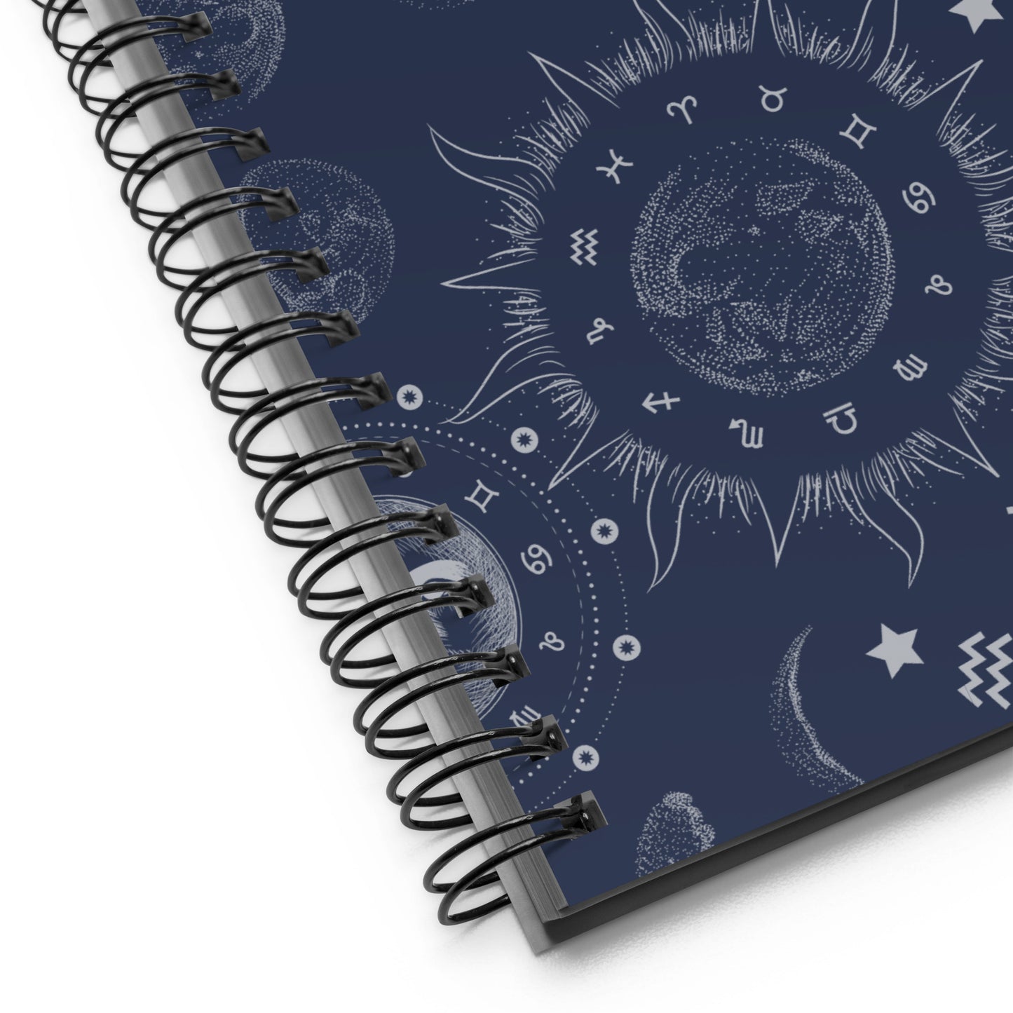 Navy Blue Moon Zodiac Soft Touch Notebook