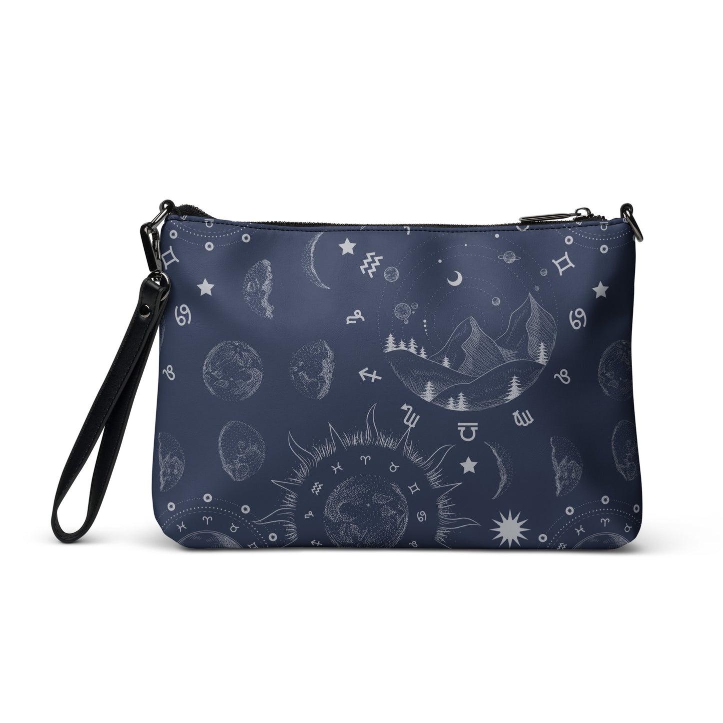 Navy Blue Moon Zodiac Crossbody Bag