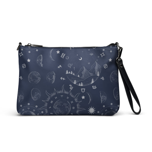 Navy Blue Moon Zodiac Crossbody Bag