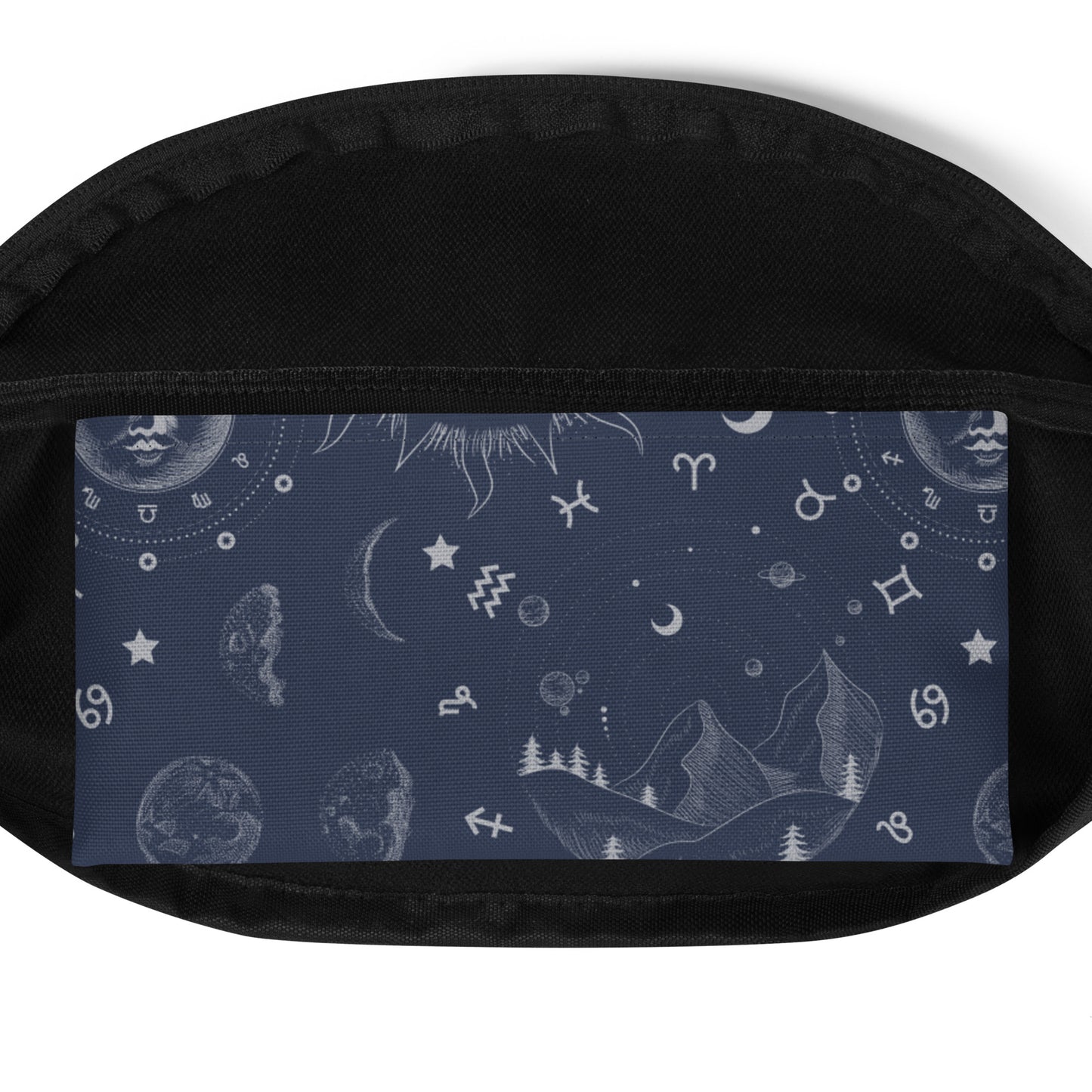 Navy Blue Moon Zodiac Fanny Pack