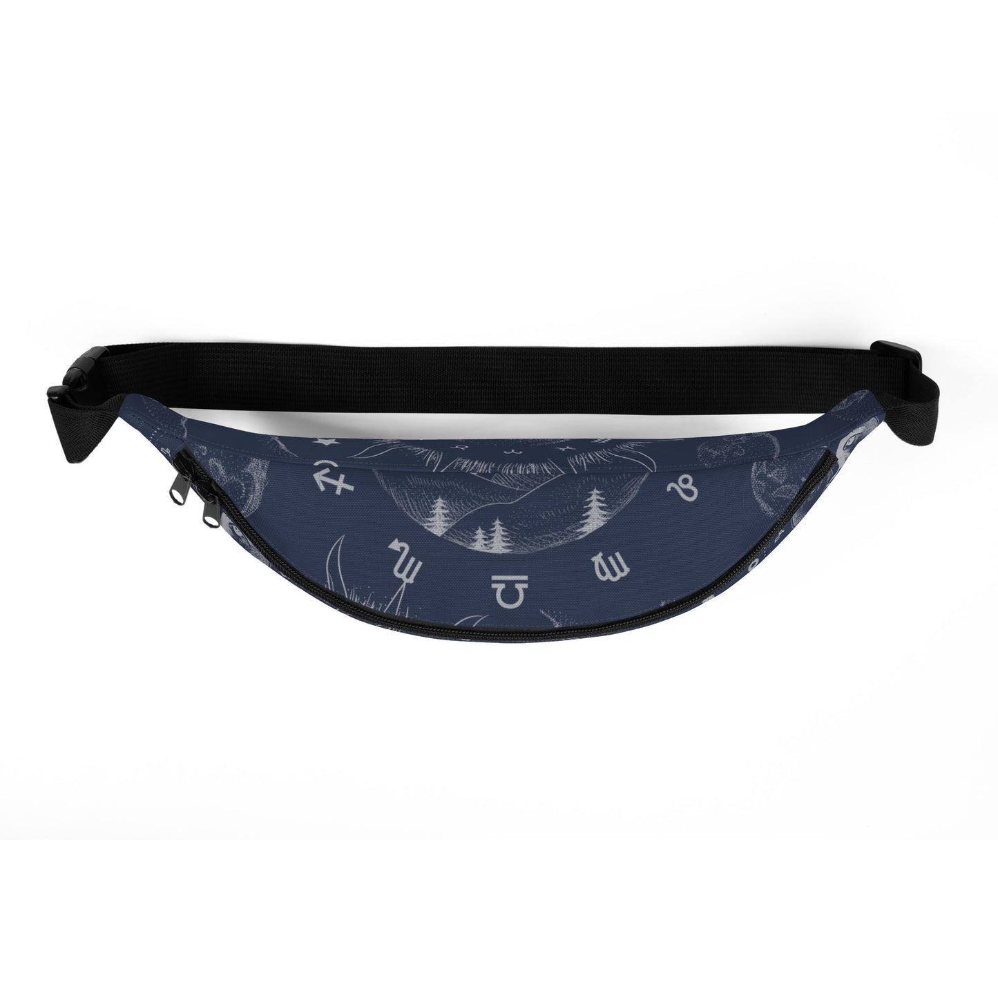 Navy Blue Moon Zodiac Fanny Pack