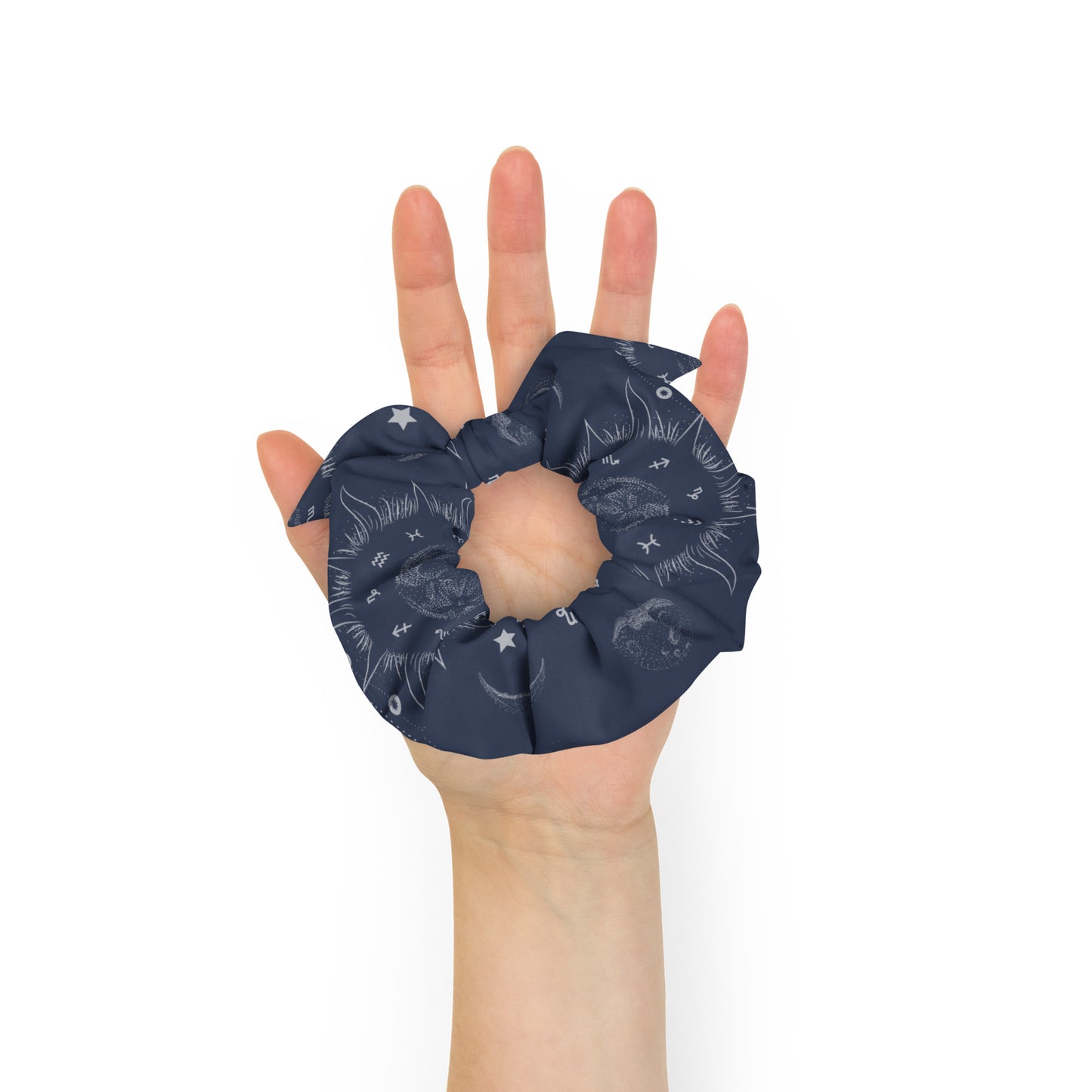 Navy Blue Moon Zodiac Scrunchie