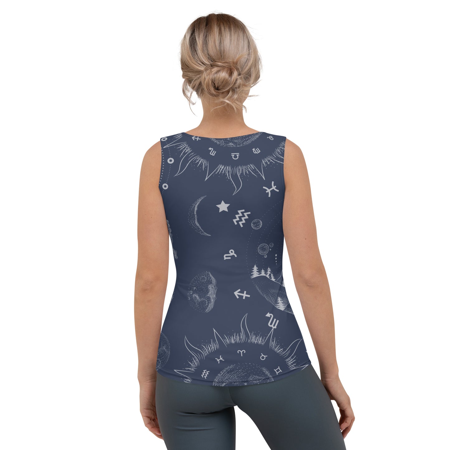 Navy Blue Moon Zodiac Tank Top