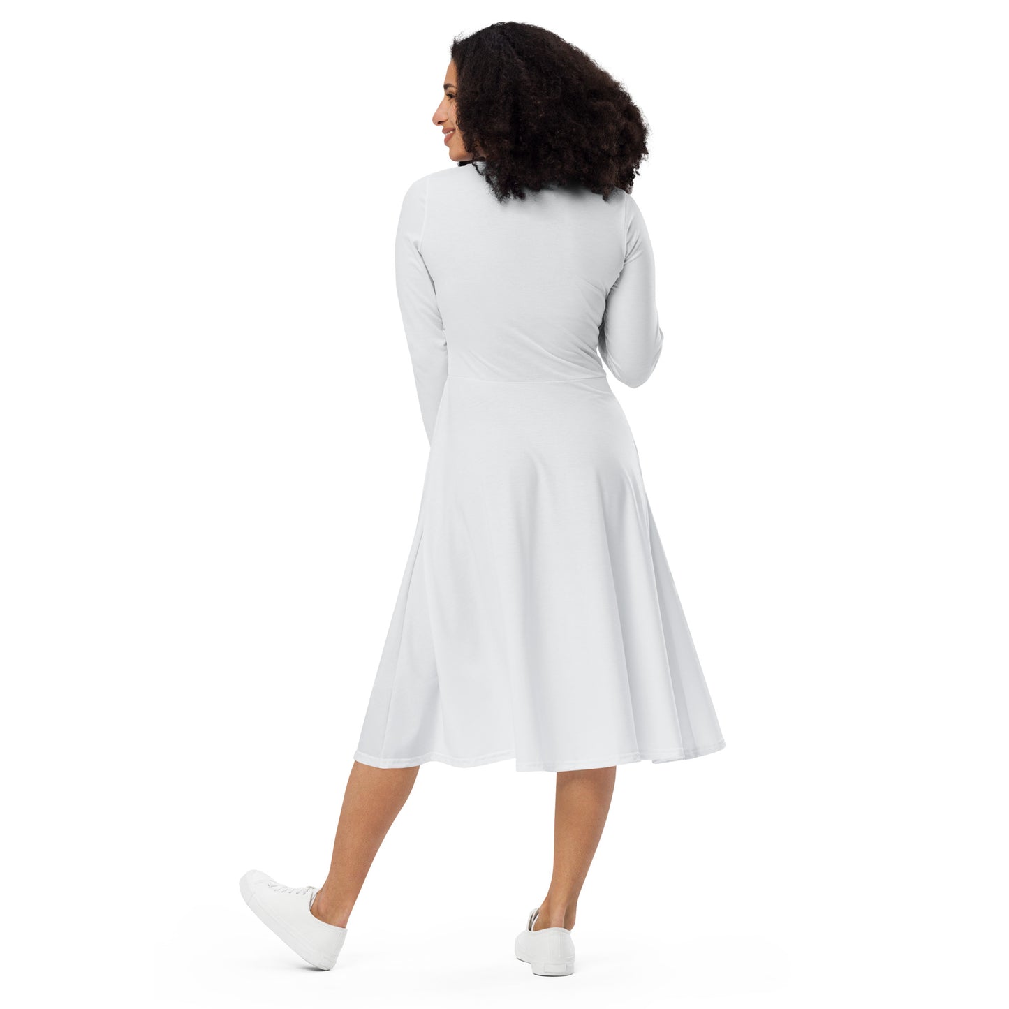 Nebula White-long-sleeve-midi-dress-back