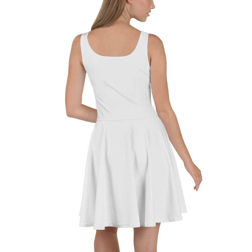 Nebula White Skater Dress -back