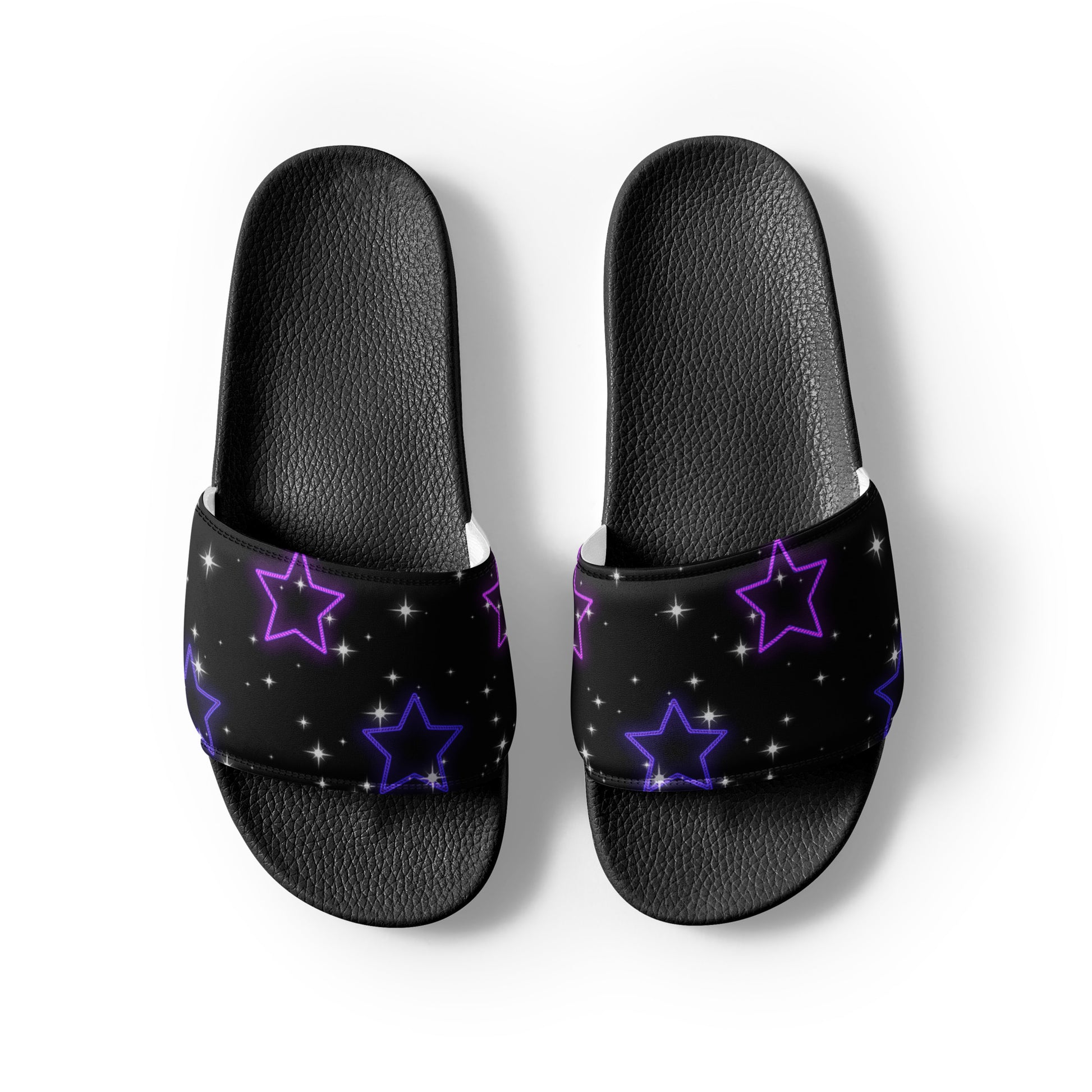 Neon Star womens-slides-sandals black-front-2