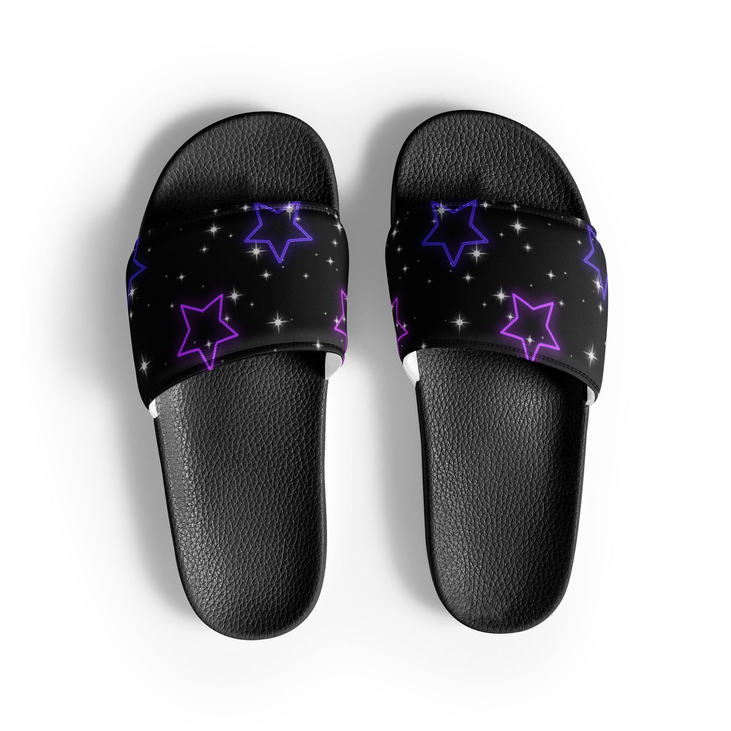 Neon Star womens-slides-sandals black-front