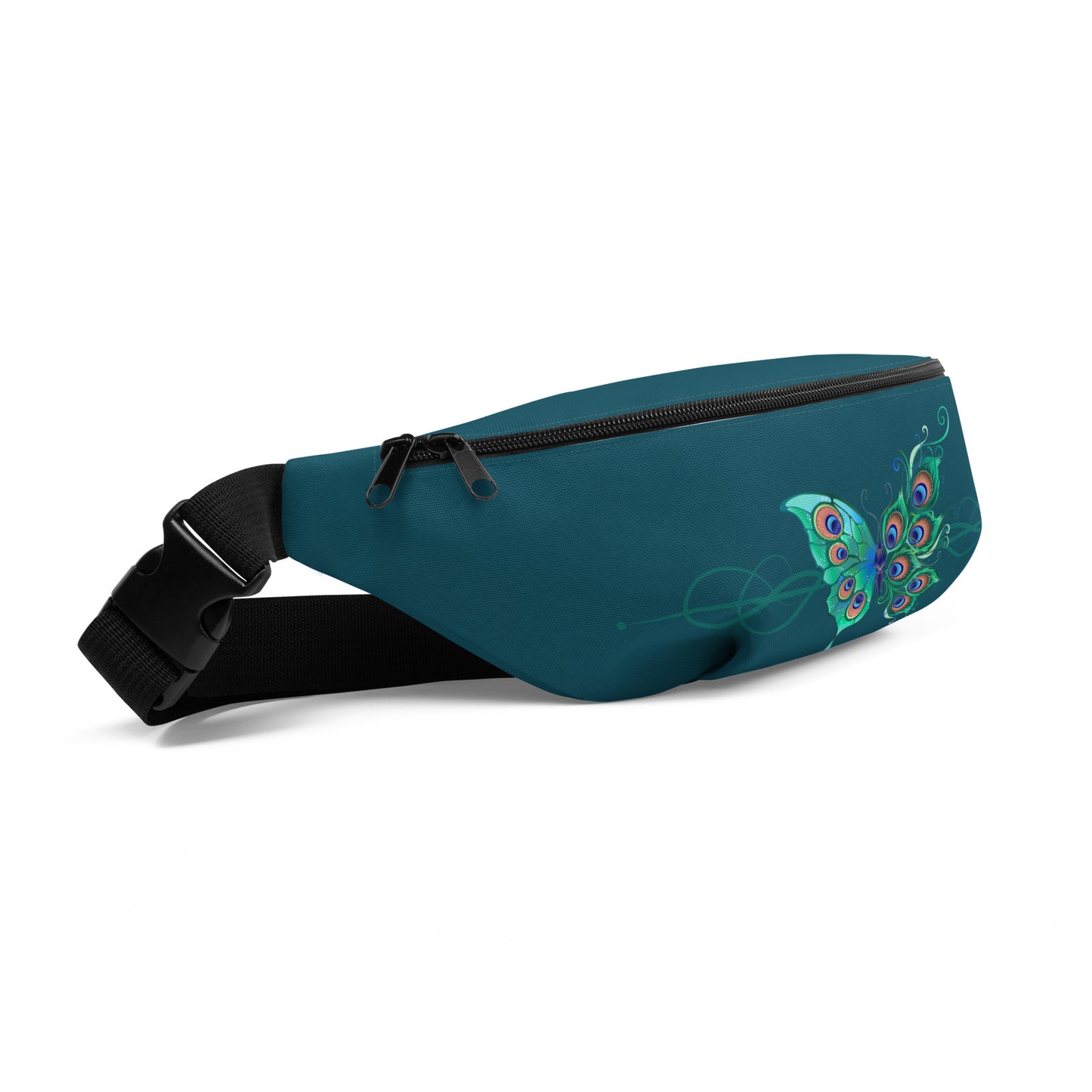 Peacock Butterfly Astronaut Blue Fanny Pack