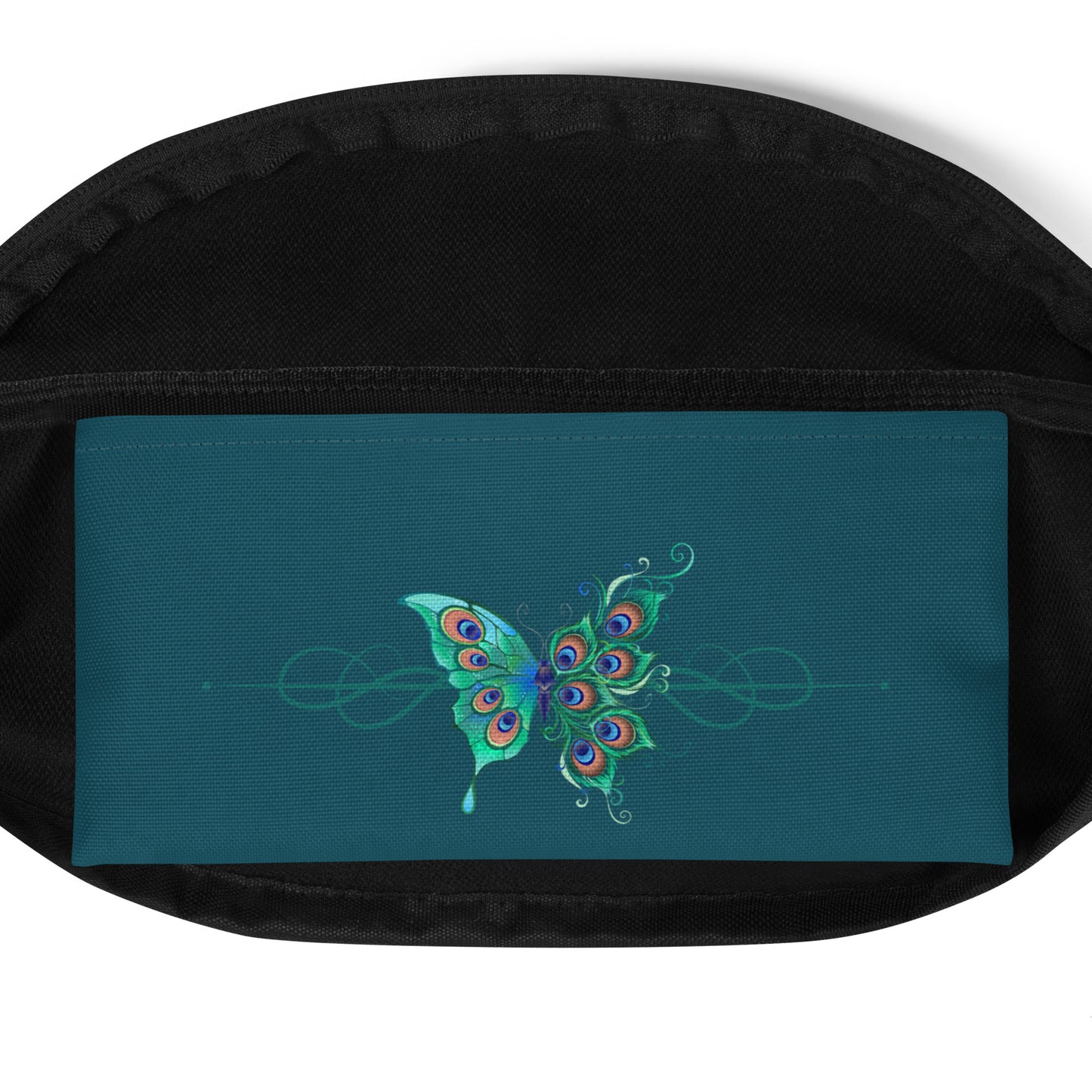 Peacock Butterfly Astronaut Blue Fanny Pack