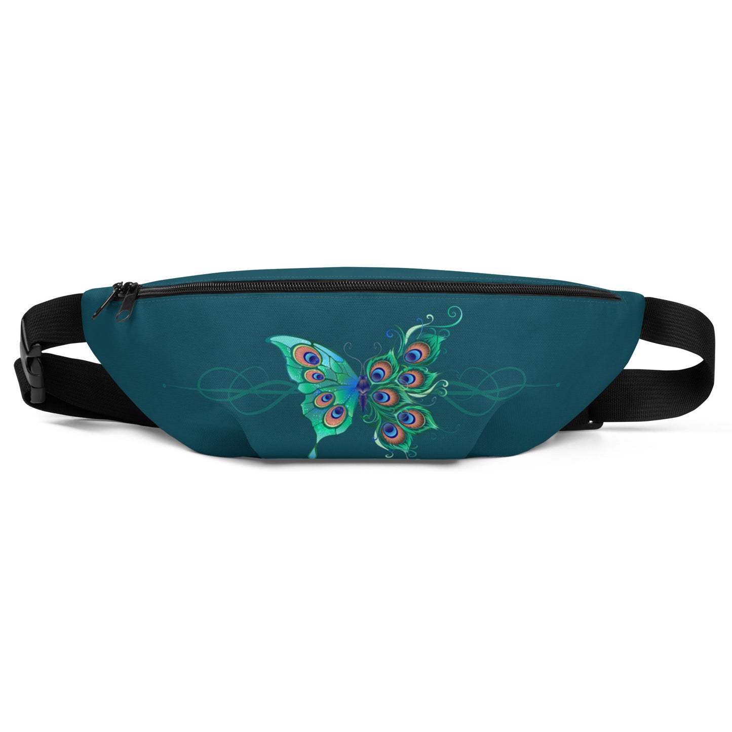 Peacock Butterfly Astronaut Blue Fanny Pack