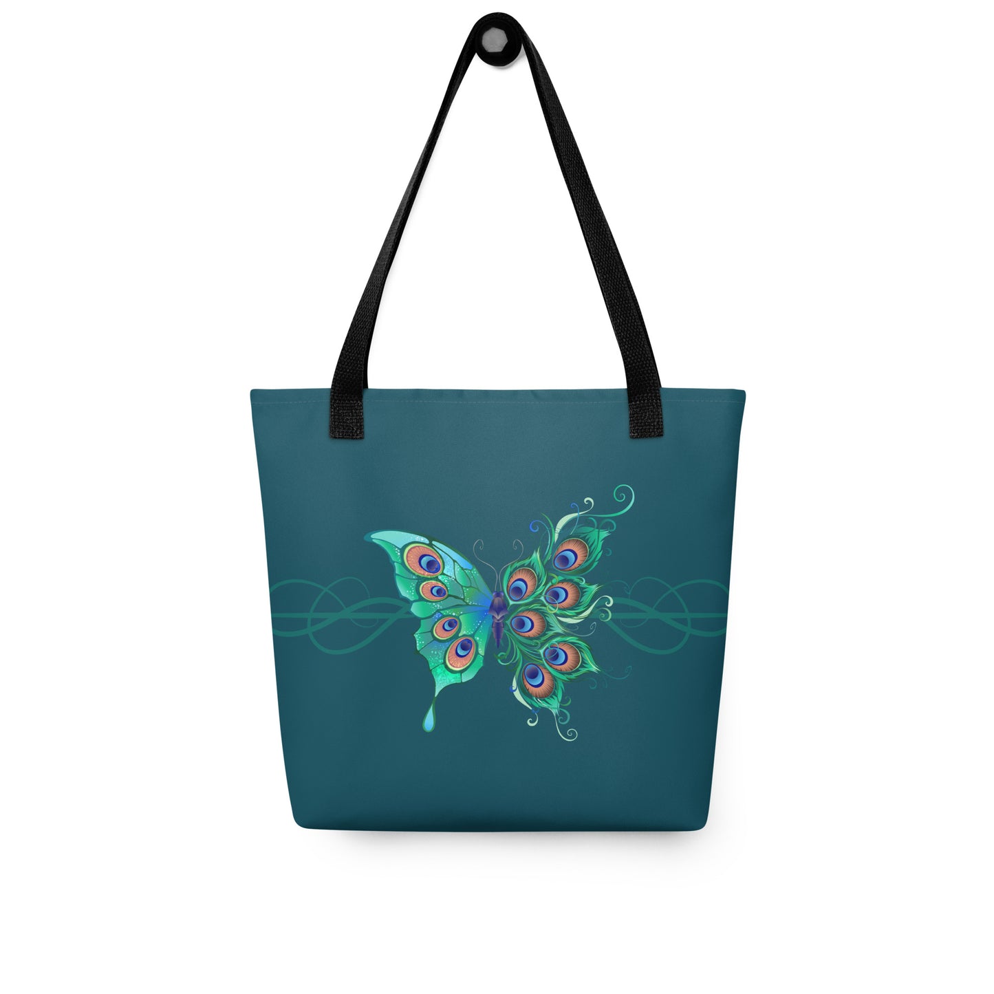 Peacock Butterfly Astronaut Blue Tote Bag