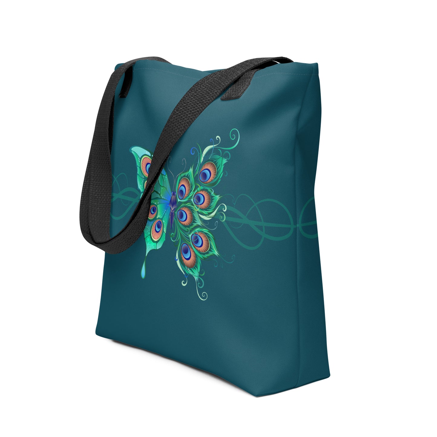 Peacock Butterfly Astronaut Blue Tote Bag