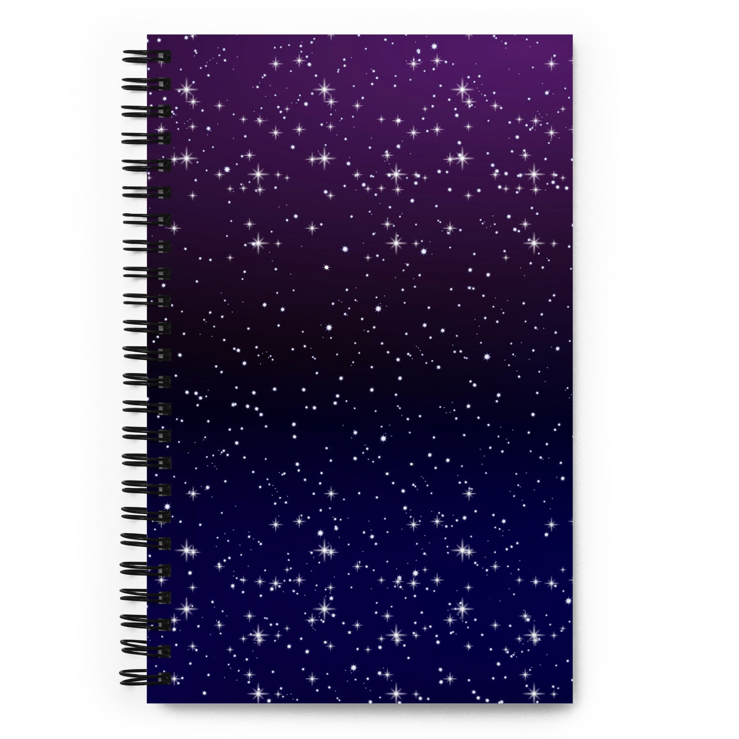 Purple Black Star Galaxy Soft Touch Notebook