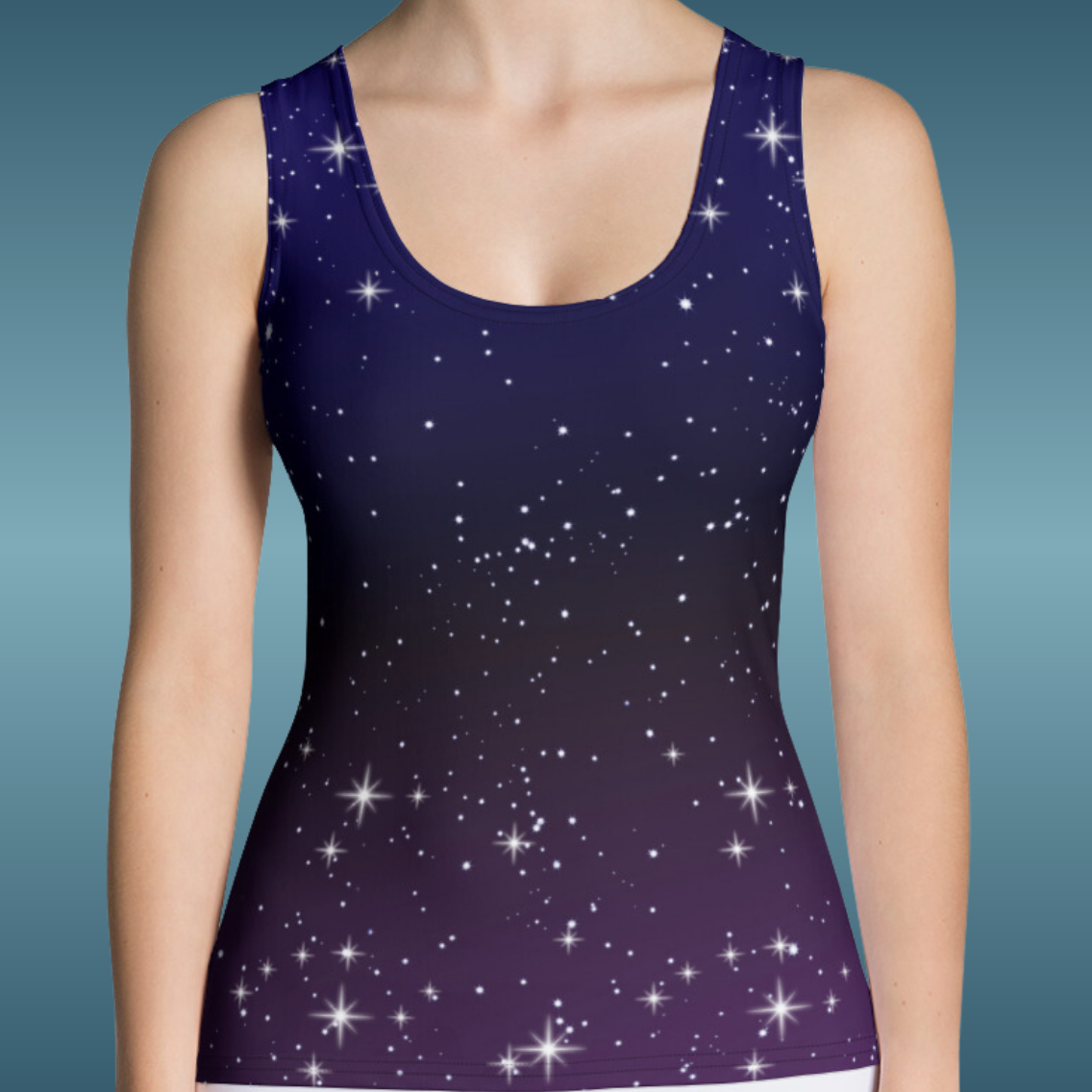 Purple Black Star Galaxy Tank Top