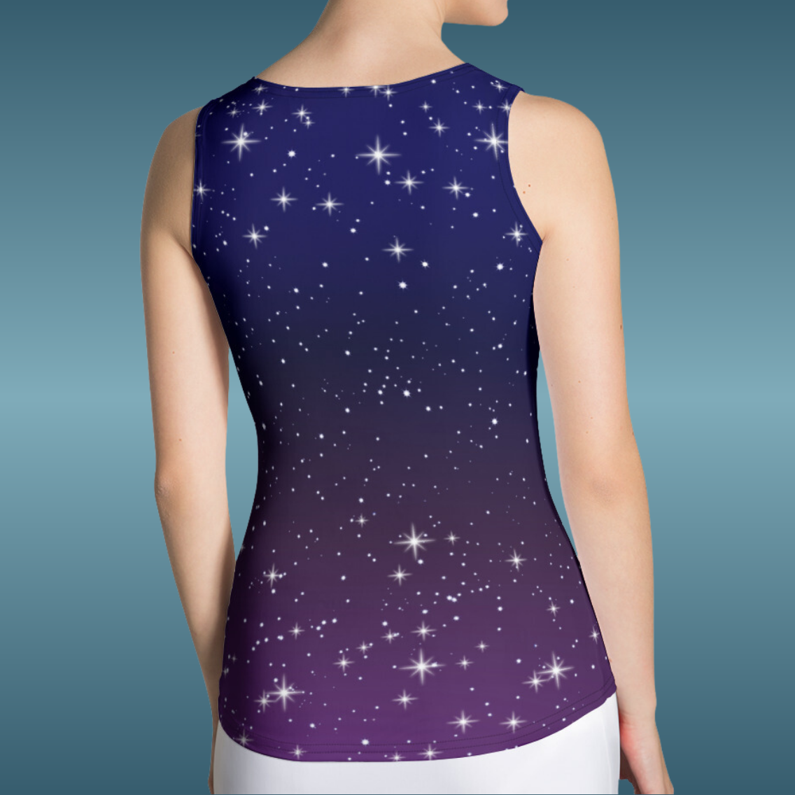 Purple Black Star Galaxy Tank Top