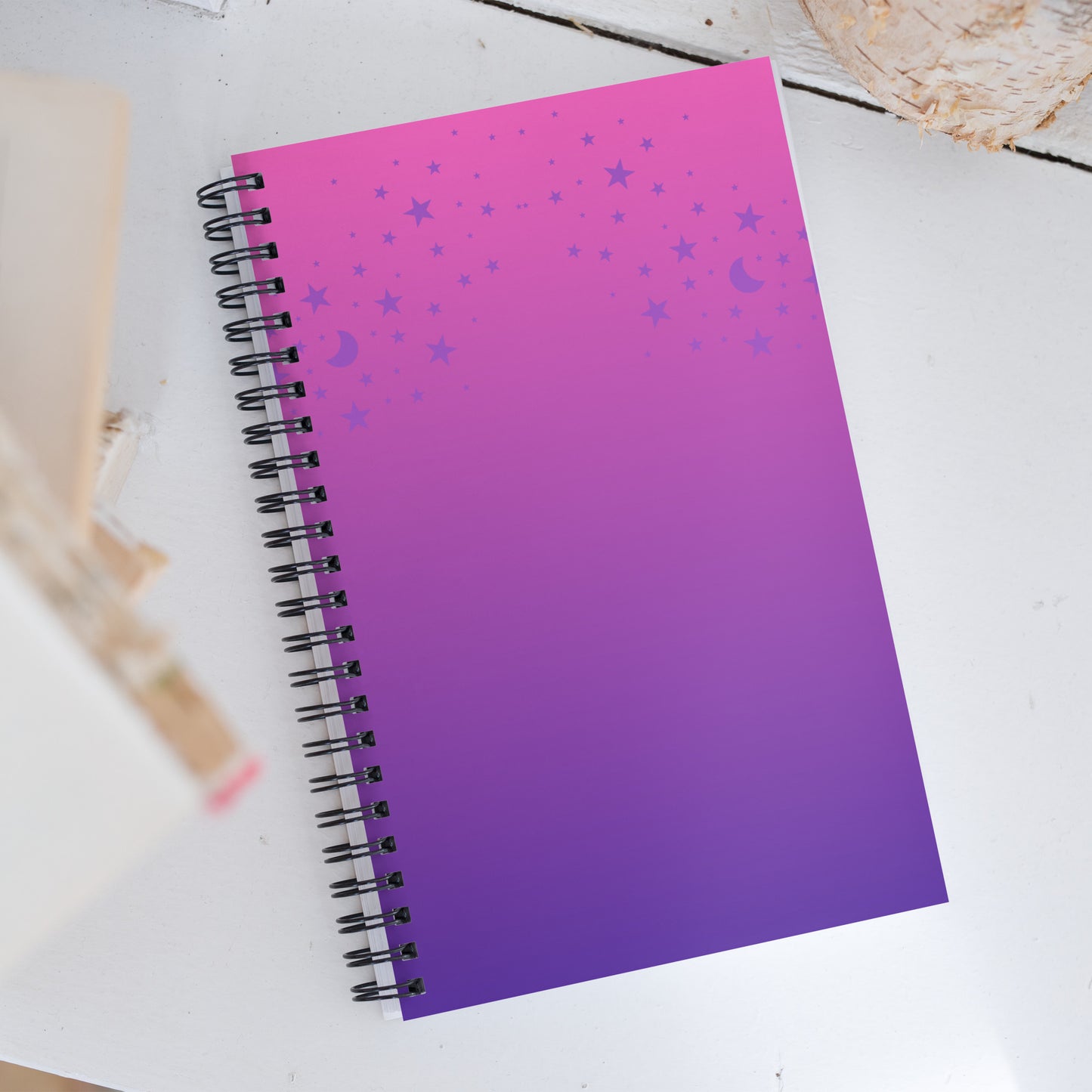 Purple Pink Gradient Star Soft Touch Notebook