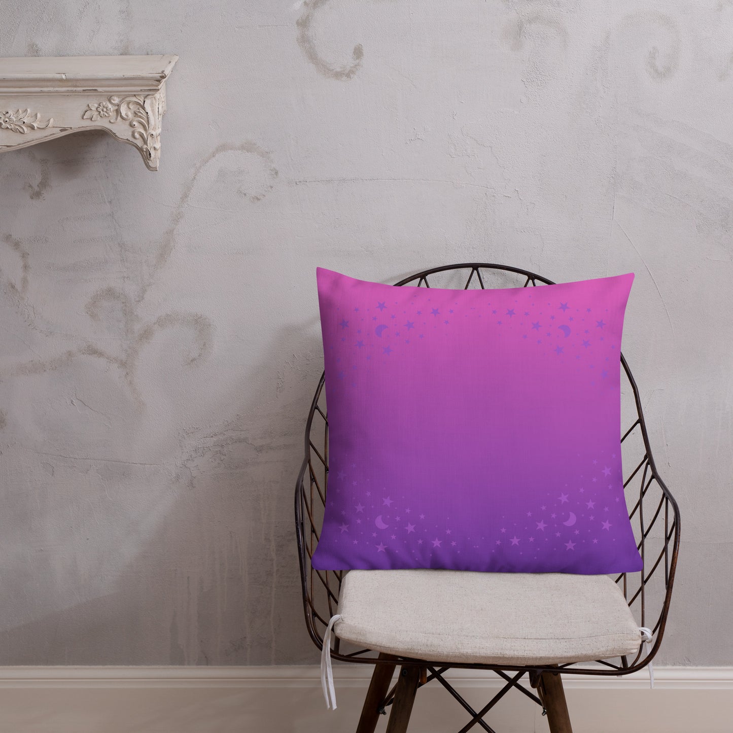 Purple Pink Gradient Star Premium Pillow